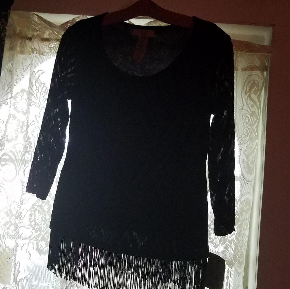Nwt,  black,  velour looking pullover top, medium